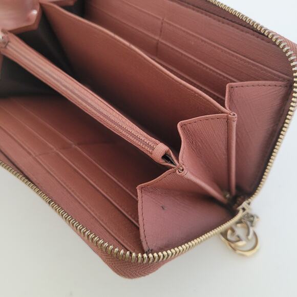 Gucci Micro GG Supreme Star Zippy Wallet Large Interlocking Charm Gray Pink Logo - Picture 4 of 12